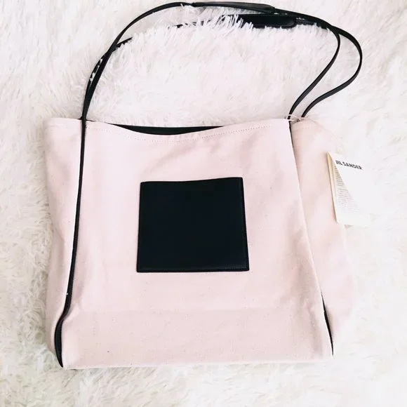 Jil Sander ジルサンダー / Canvas tote bag Jil Sander Leather-trimmed canvas tote bag Jil Sander